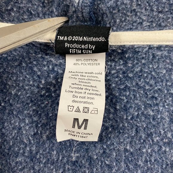 Super Mario 2016 Hoodie Adult Medium Nintendo Fifth Sun Blue Cotton Polyester - Picture 6 of 9